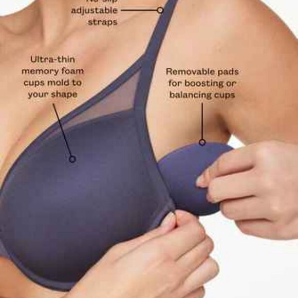 ThirdLove 24/7 Classic Uplift Plunge Bra Size 36A½ Green Smooth T-Shirt Mesh New - Picture 4 of 12